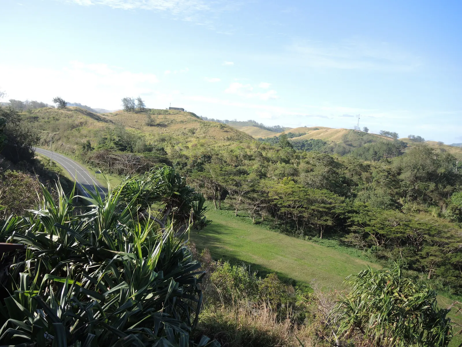 A green hillside with lawns and bush at Korotogo on the Coral Coast