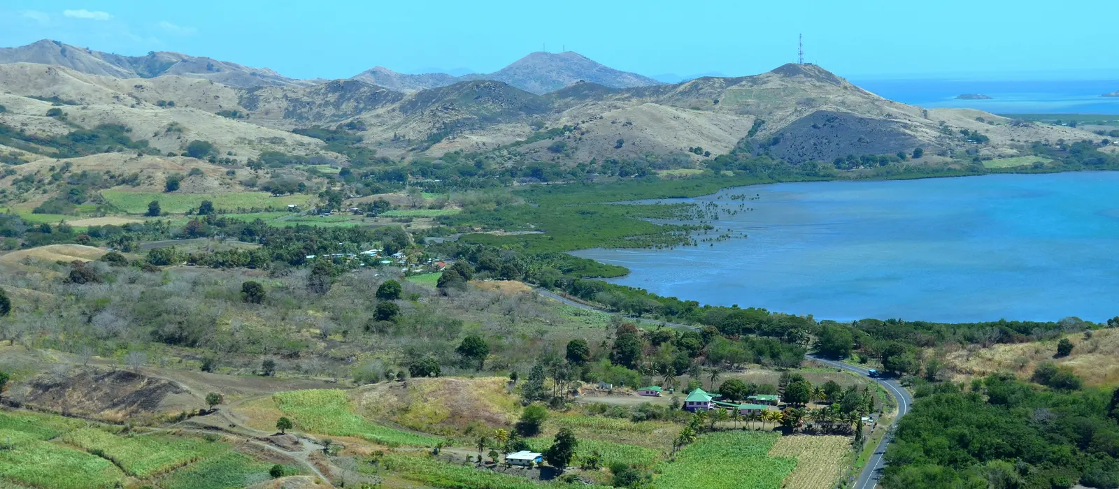 Green hills and coastline in Ra Province, Viti Levu