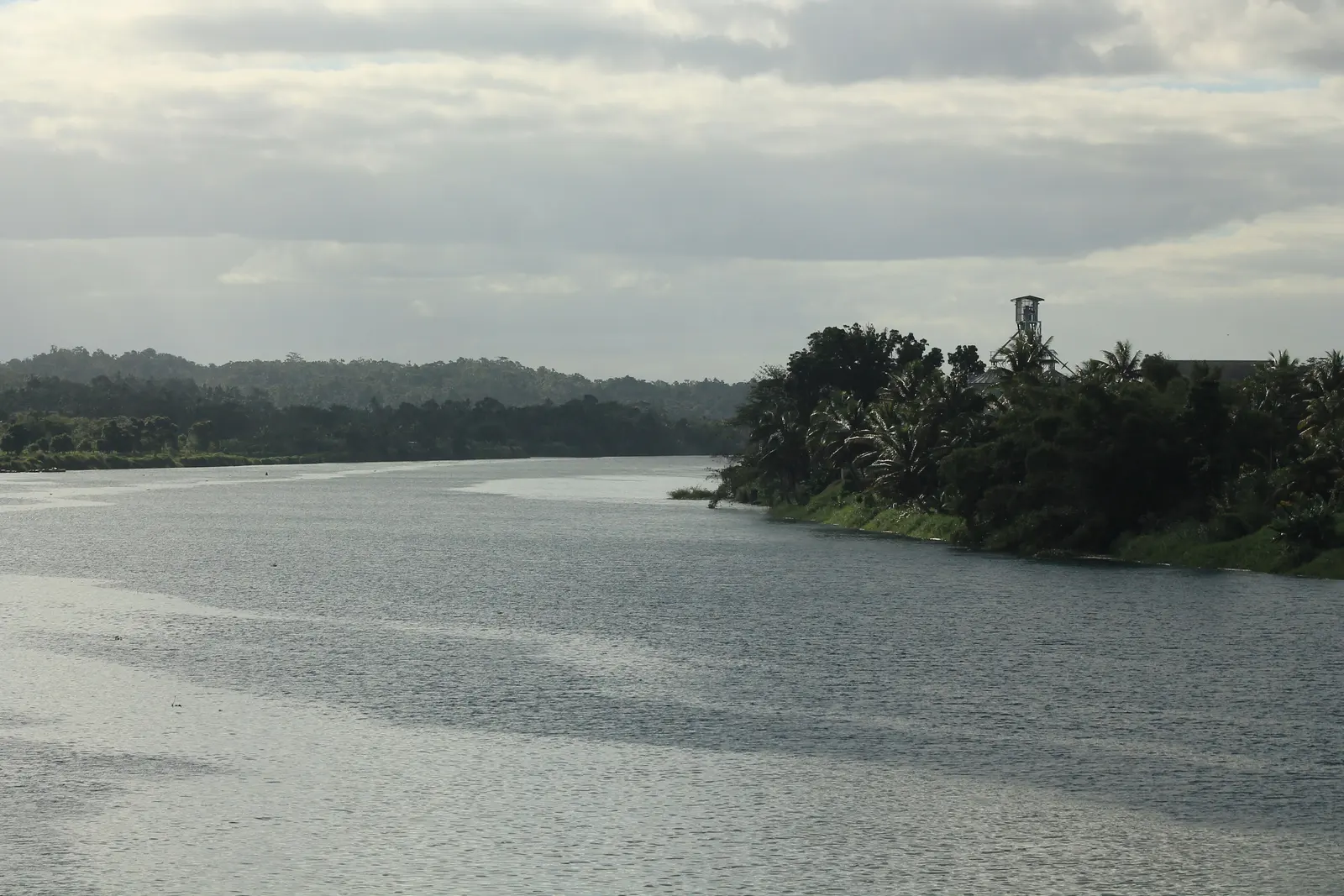 The wide Rewa River at Nausori, seen from the old Rewa Bridge
